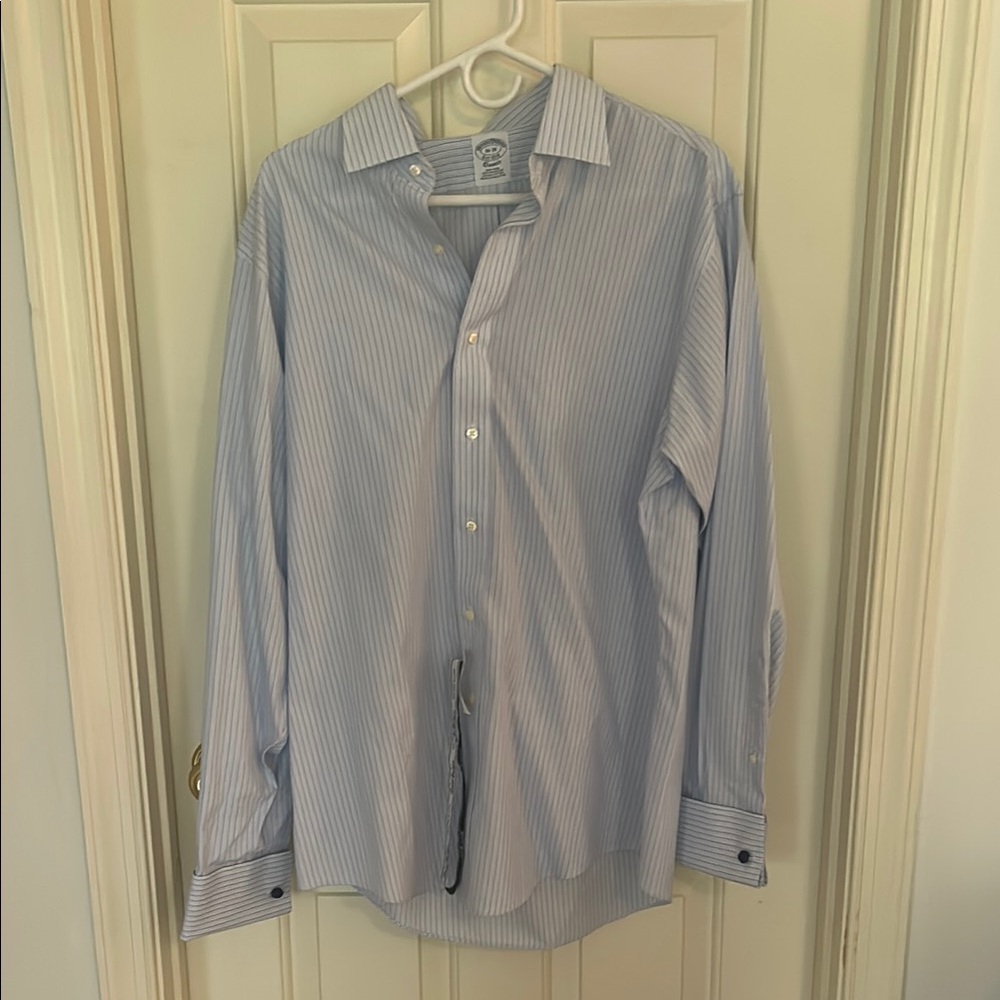 Brooks Brothers Blue Dress Shirt Classic Style 16-35 100% Cotton NWT